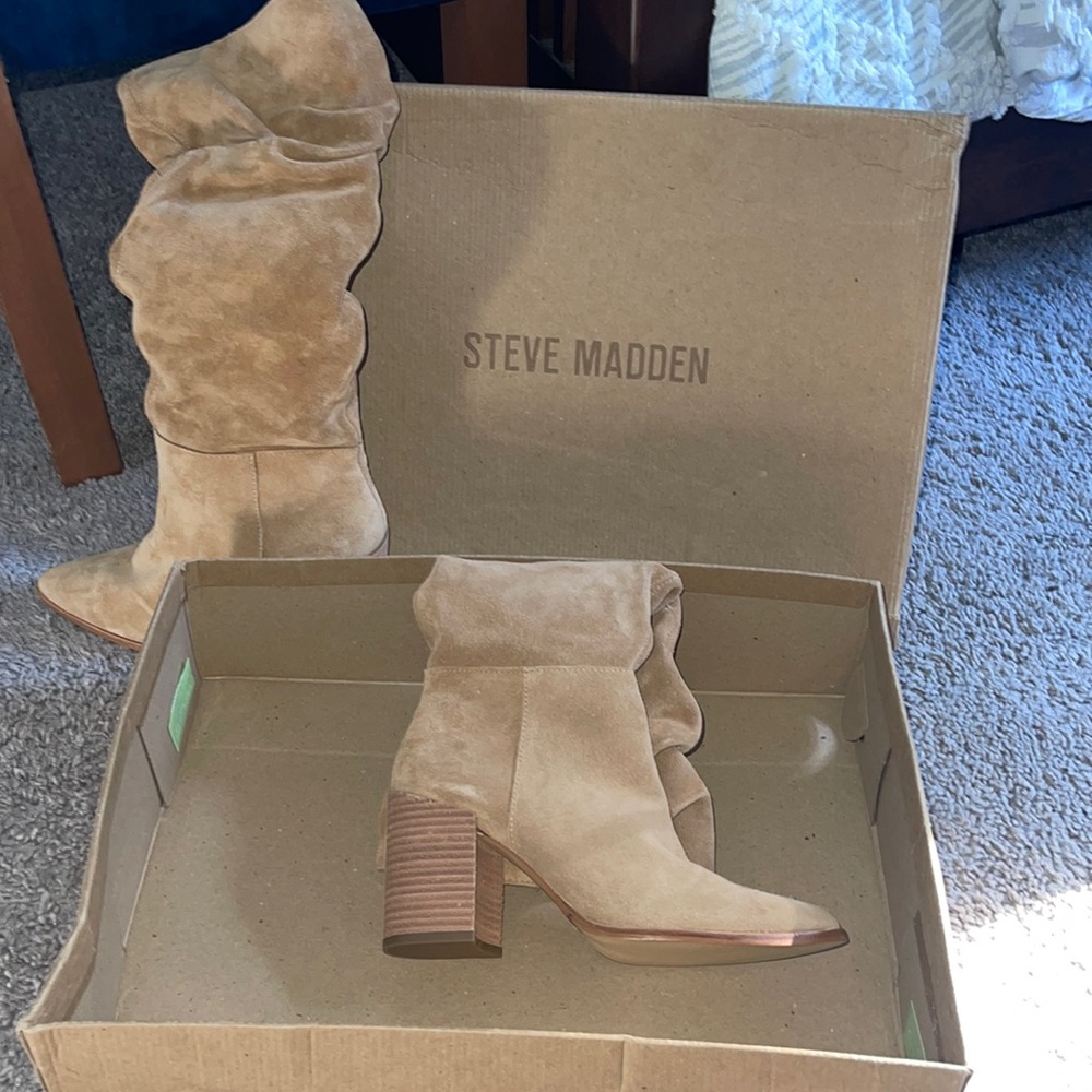 Brand new in box Steve Madden tan boots